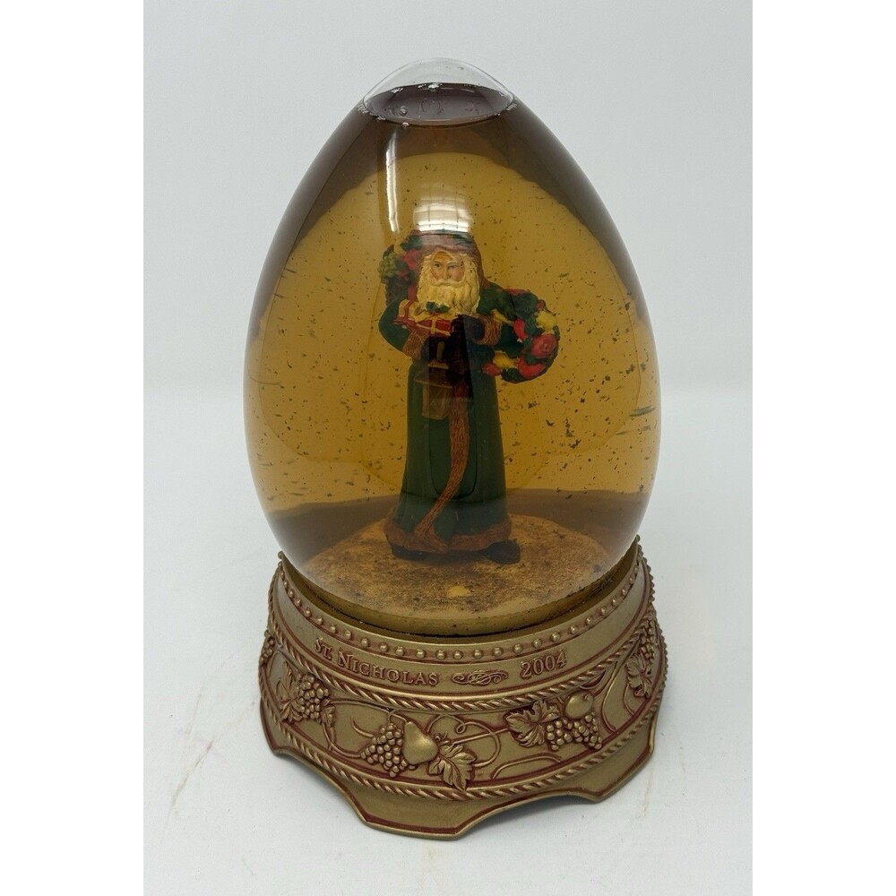 Hallmark Musical St. Nicholas Christmas Snow Globe 2004 Glass Resin Collectible
